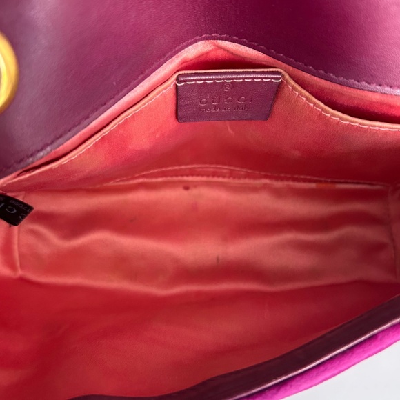 GUCCI Velvet Matelasse Mini GG Marmont Shoulder Bag in Purple Cyclamen Authentic - Picture 8 of 17